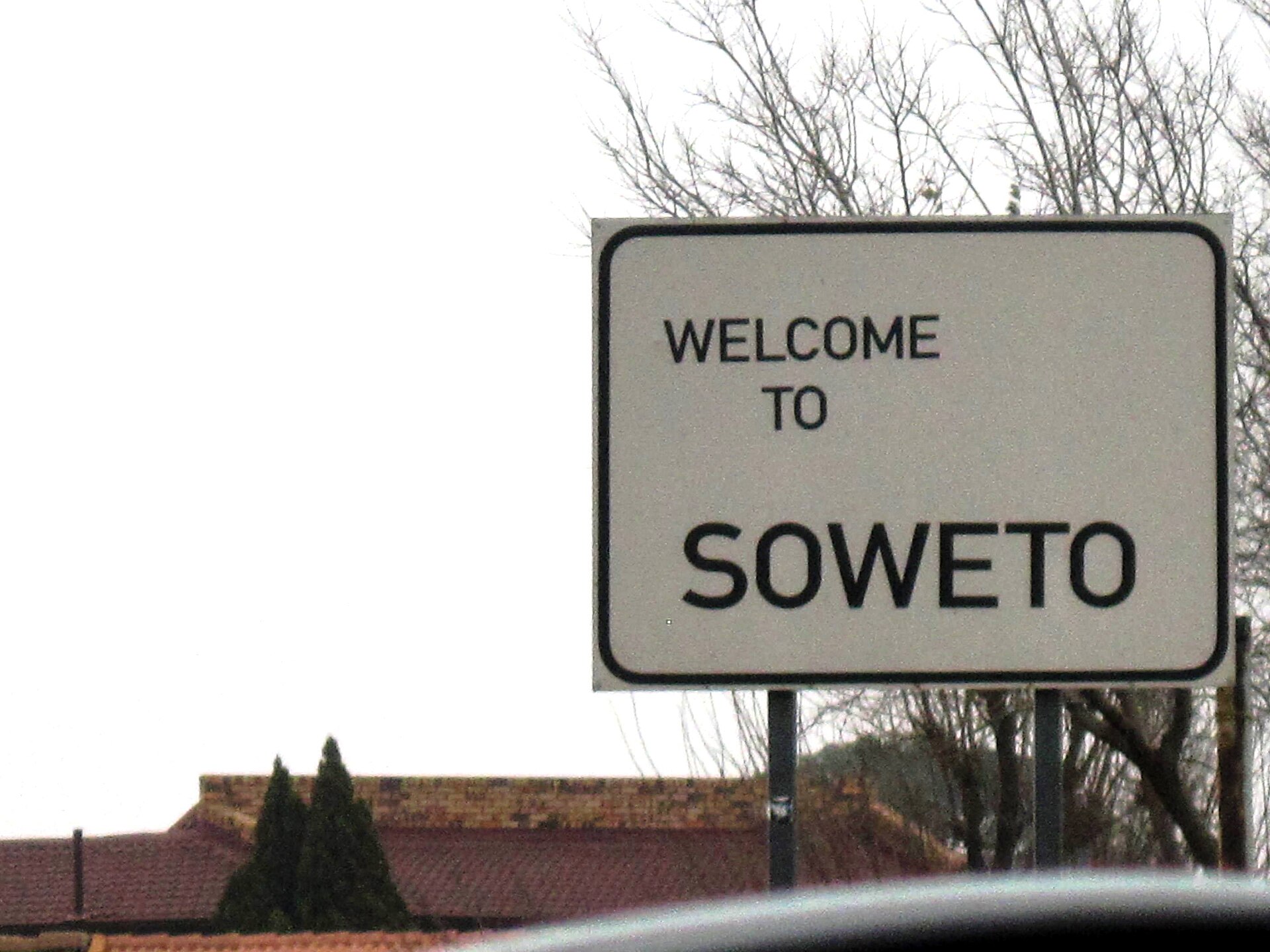 Cartel de bienvenida a Soweto en Johannesburgo